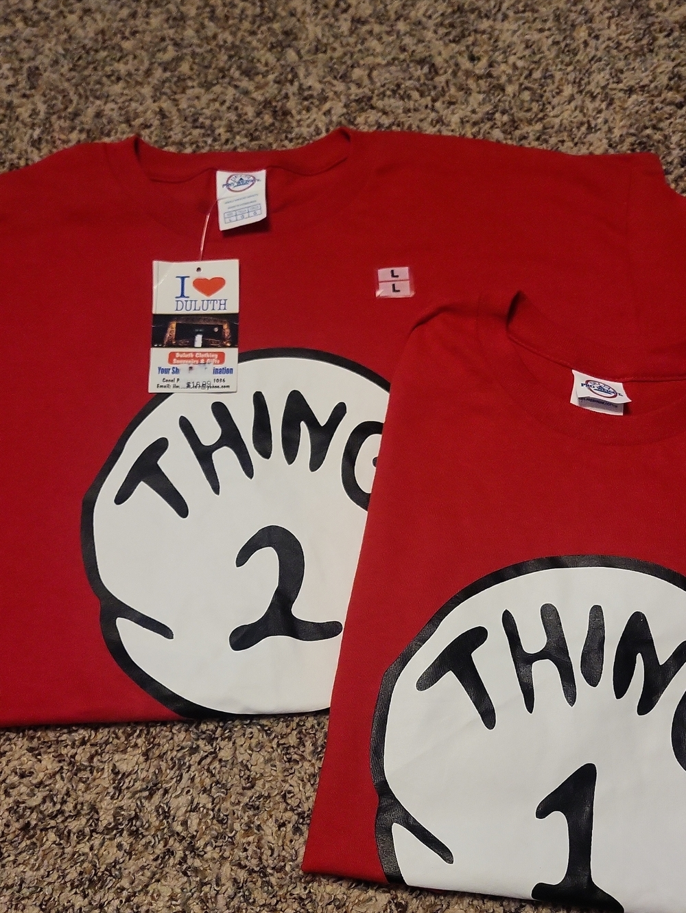 Thing 1 And Thing 2 Novelty Tees New Size Large And Small
